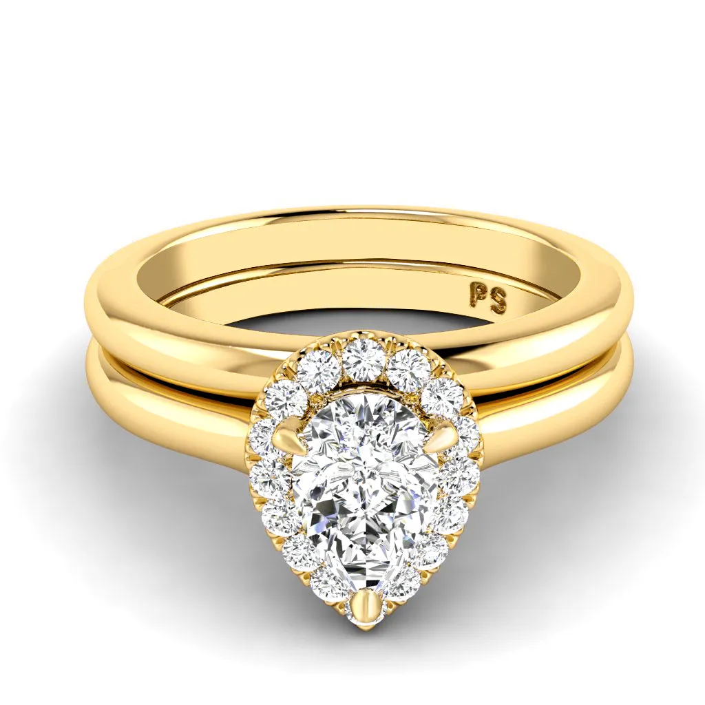 0.55-1.70 CT Round & Pear Cut Diamonds - Bridal Set