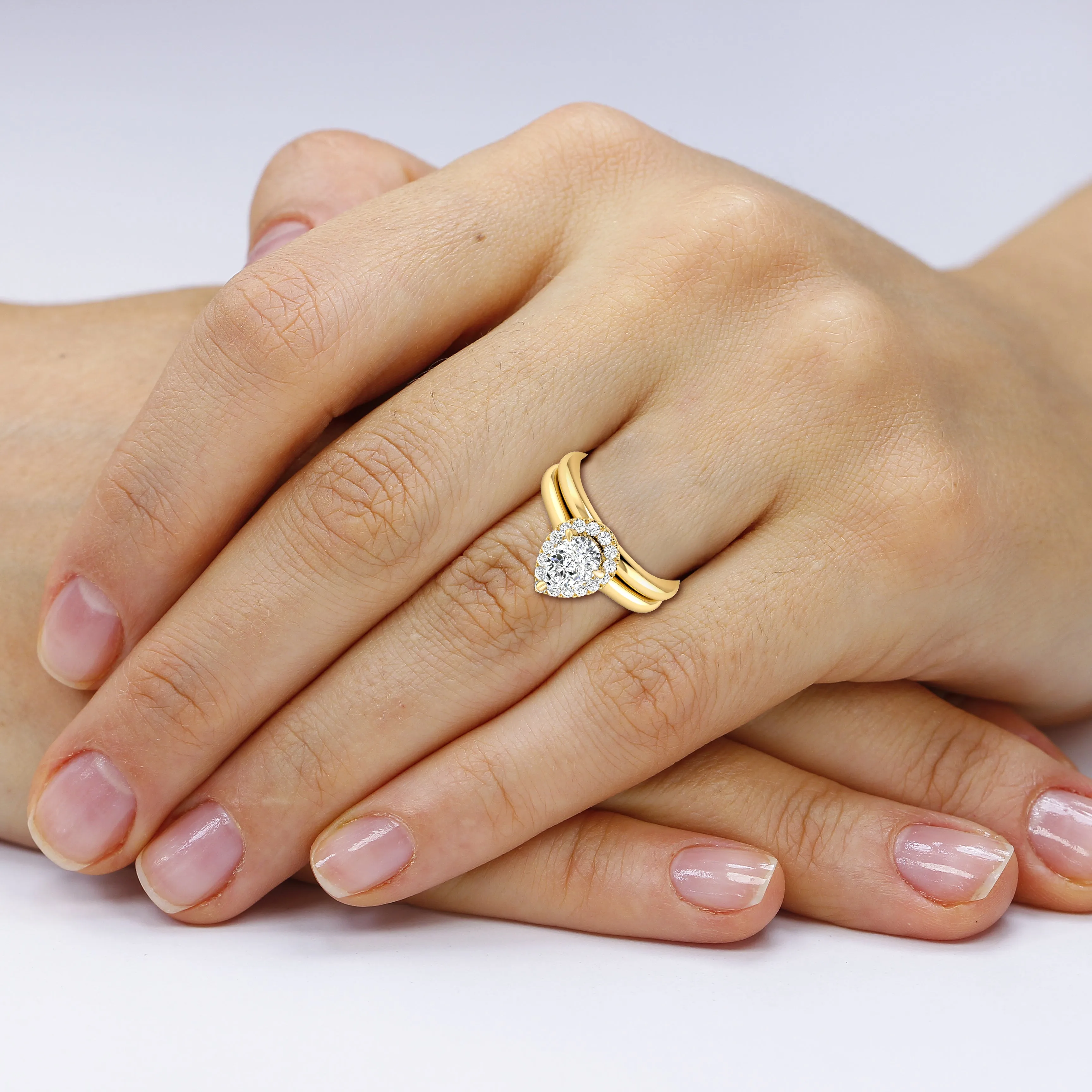 0.55-1.70 CT Round & Pear Cut Diamonds - Bridal Set