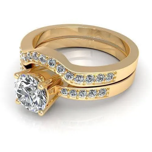0.75-1.90 CT Round Cut Diamonds - Bridal Set