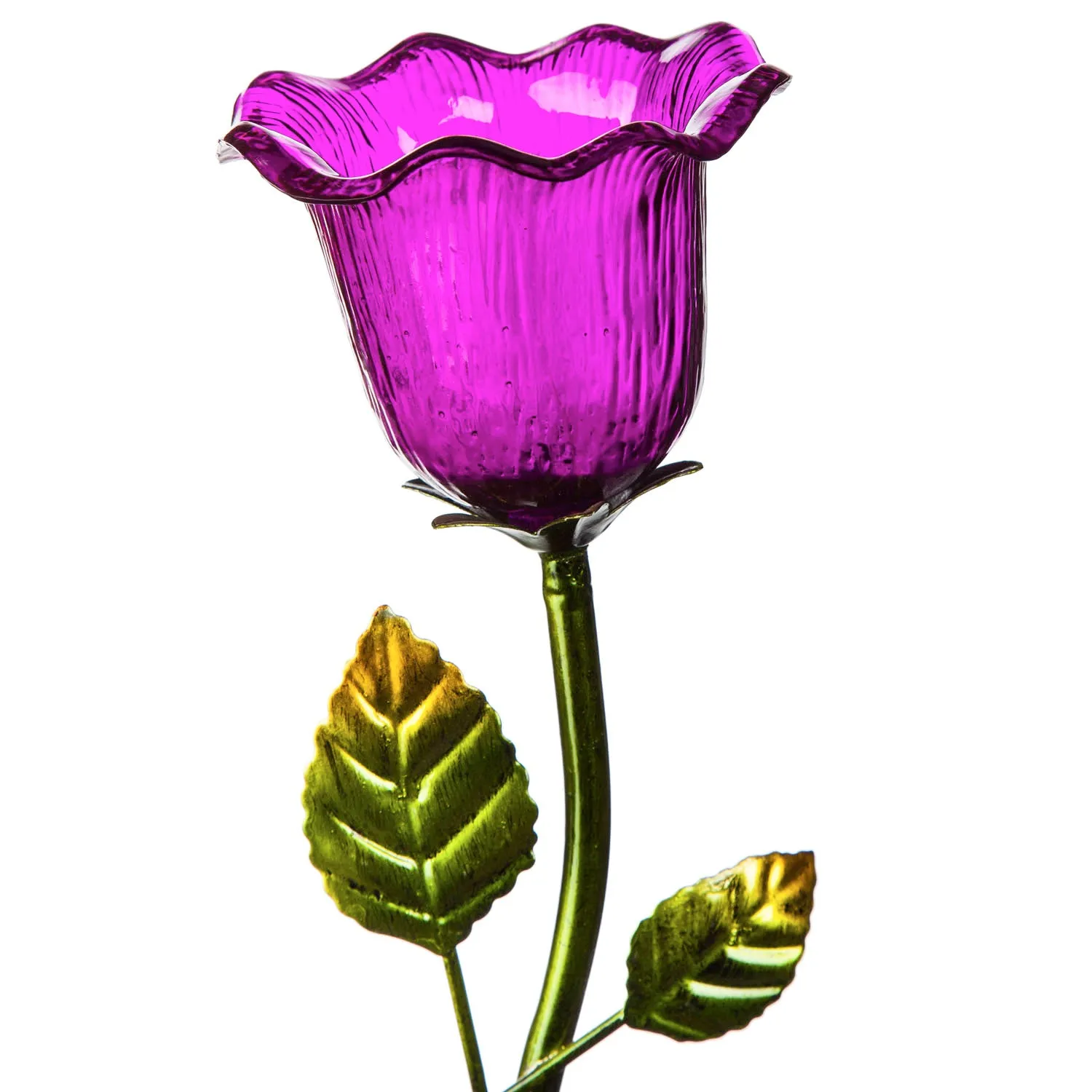 12.5"H Secret Solar Acrylic Flower Statuary, Purple,2sp6210