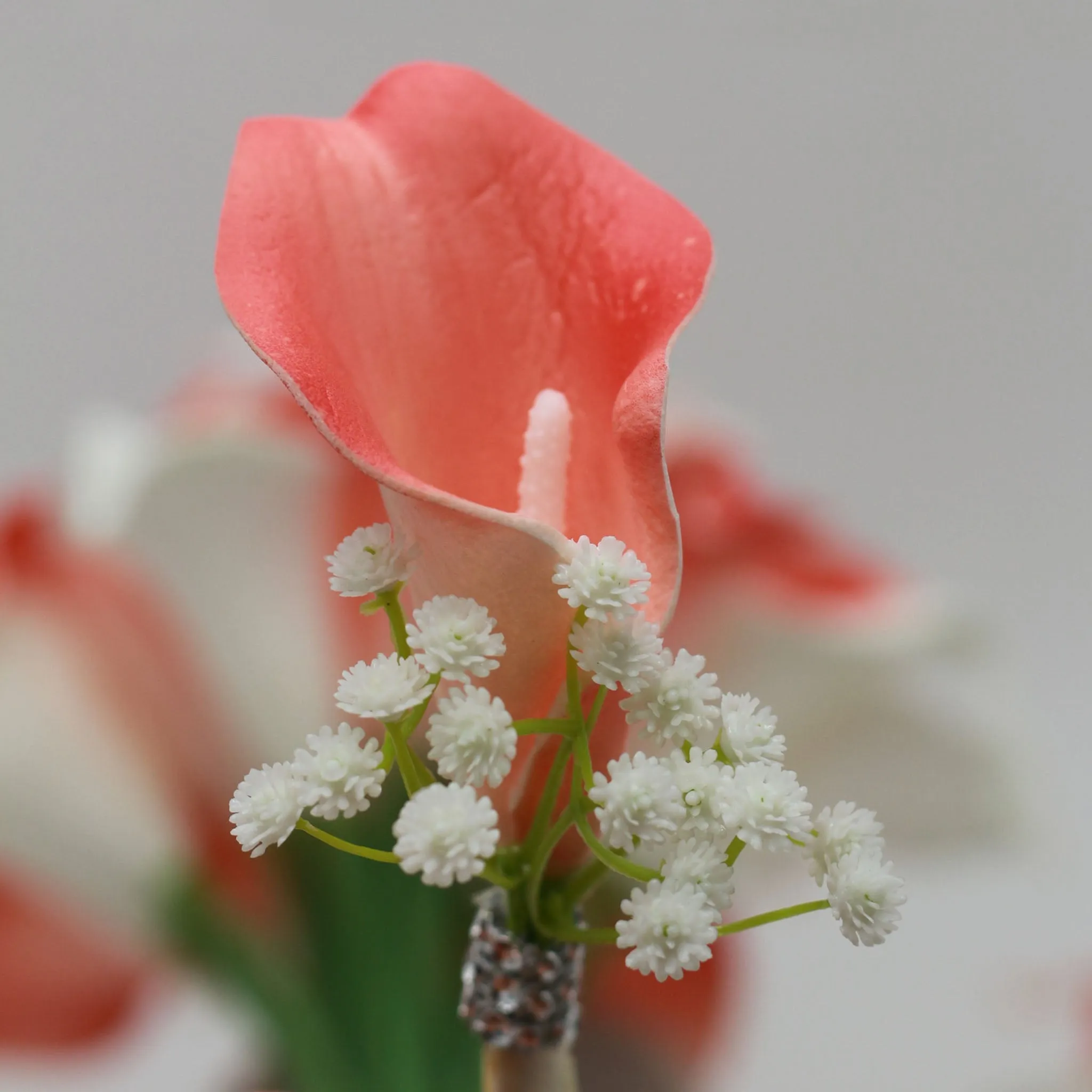 Calla Lily Bouquets Coral and White Wedding Flowers Corsages