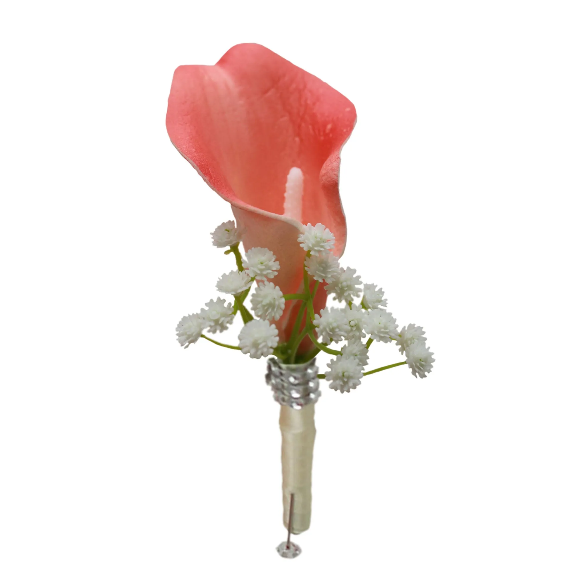Calla Lily Bouquets Coral and White Wedding Flowers Corsages