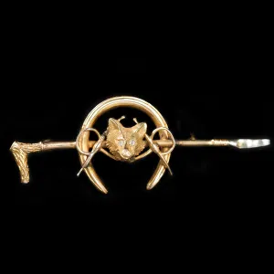 Estate 14K Gold and Diamond Stock Pin