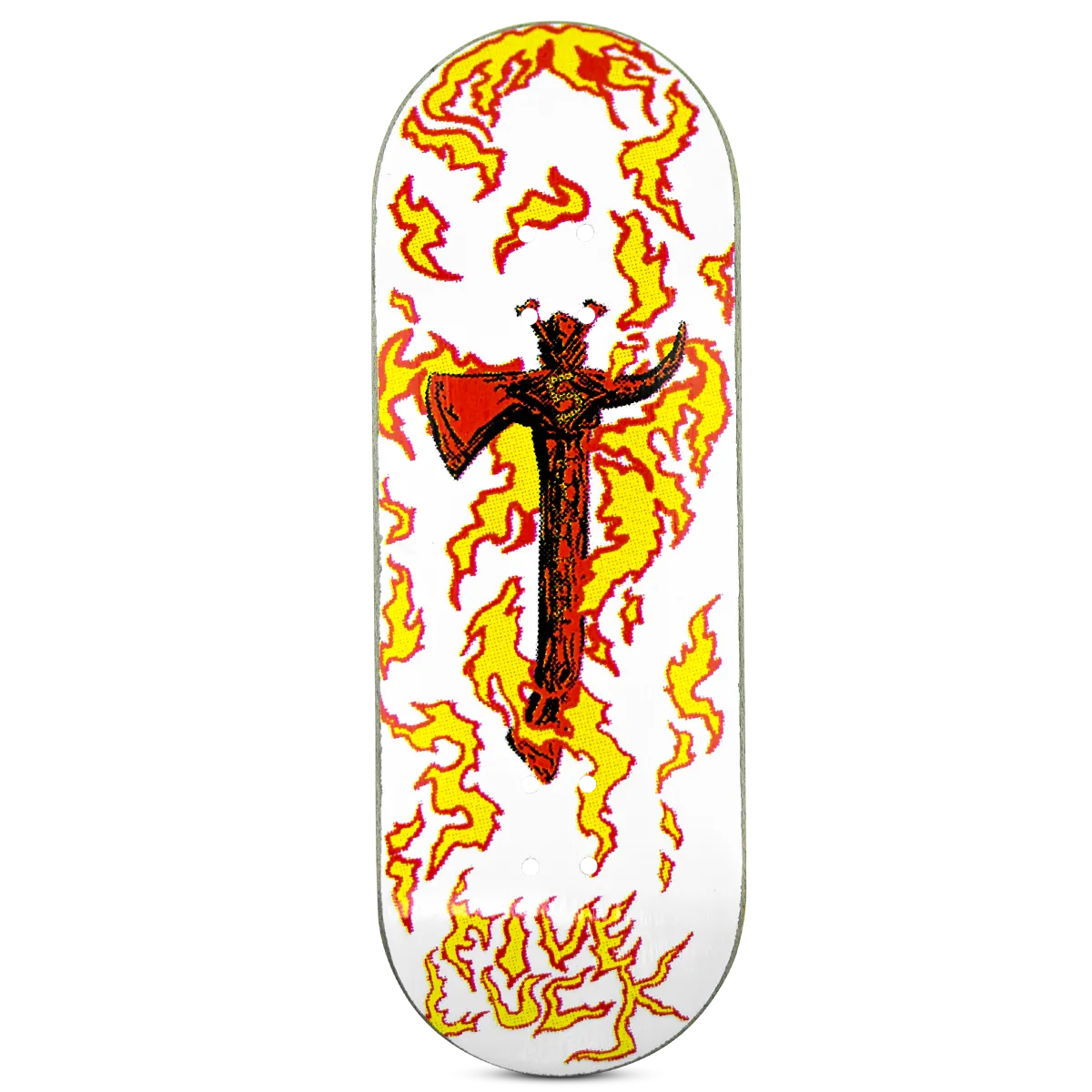 Five Luck Fingerboard Deck - Sacred Axes White