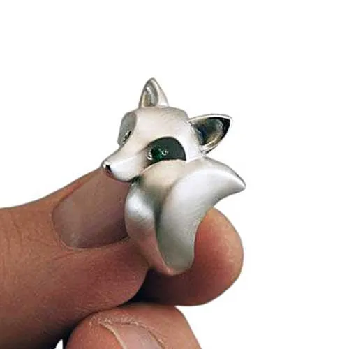 Fox Ring Satin Finish Sterling Silver