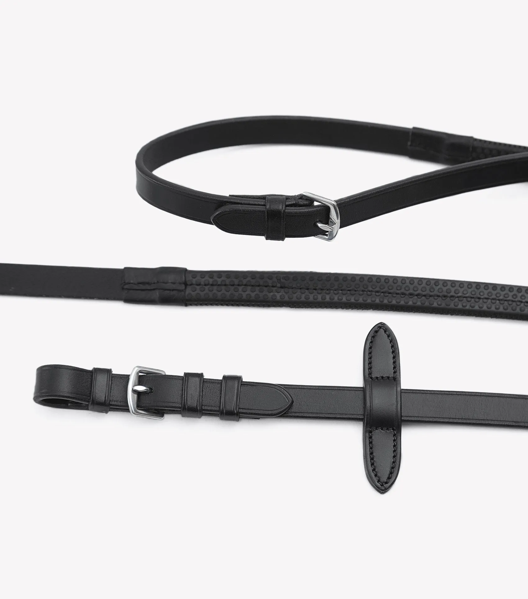 Stefano Rubber Reins Black