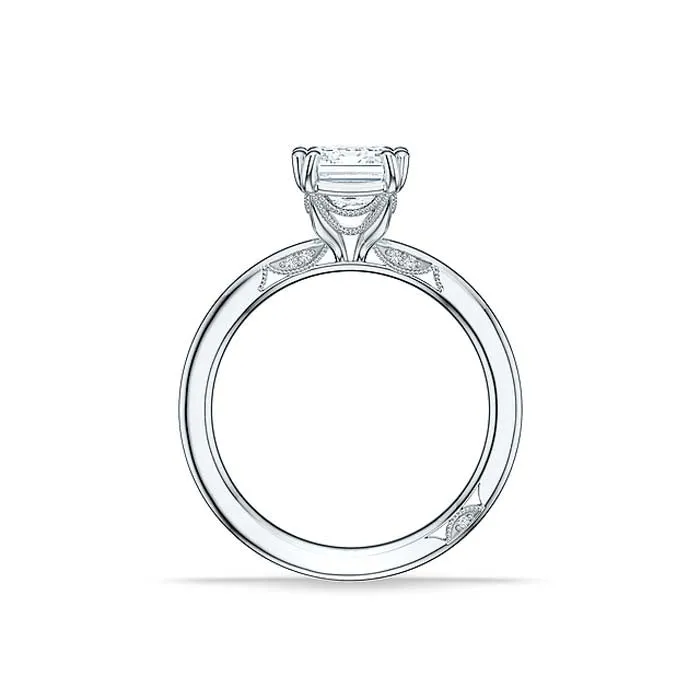 Tacori "Simply Tacori" Emerald-Cut Solitaire Engagement Ring Semi Mounting in 18K White Gold