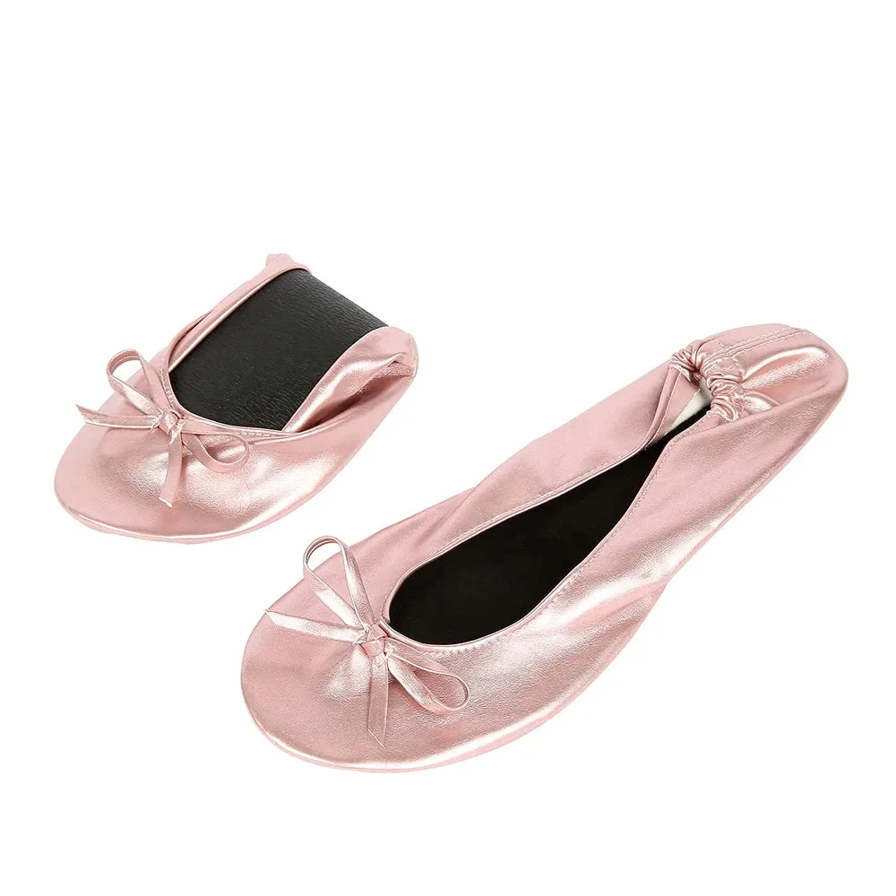 Women Shoes Flats Portable Fold Up Ballerina